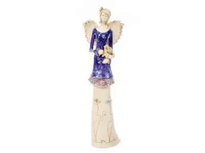 Anioł Mia - fiolet ciemny -  40 x 16 cm figurka dekoracyjna gipsowa