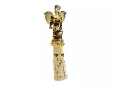 Anioł Mia - szylkretowy -  40 x 16 cm figurka dekoracyjna gipsowa
