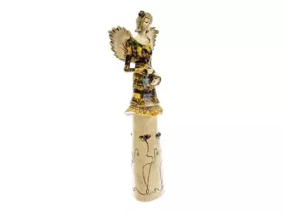 Anioł Mia - szylkretowy -  40 x 16 cm figurka dekoracyjna gipsowa