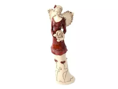 Anioł Mia - brąz -  40 x 16 cm figurka dekoracyjna gipsowa