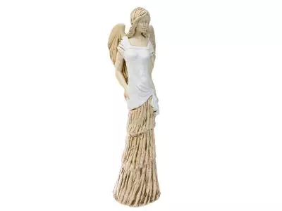 Anioł Victoria - biały -  62 x 19 cm figurka dekoracyjna gipsowa