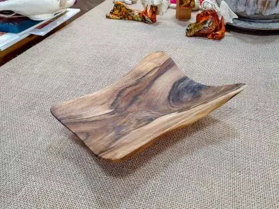 Misa drewniana unikat orzech -  30 x 12 cm ozdoba z drewna ręcznie robiona