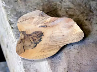 Duża misa drewniana unikat orzech -  ozdoba z drewna ręcznie robiona