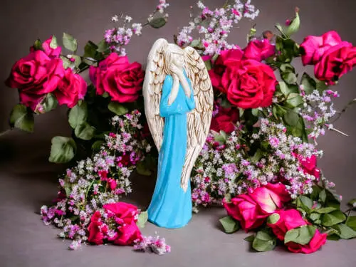Anioł Gabriel - Niebiański -  40 x 18 cm figurka dekoracyjna gipsowa