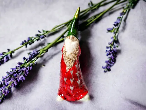 Skrzat Dobra Rada - zielony czerwony -  18 x 7 cm figurka dekoracyjna gipsowa