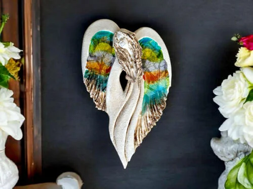 Anioł Cynthia Art Leaf -  30 x 17 cm figurka dekoracyjna gipsowa