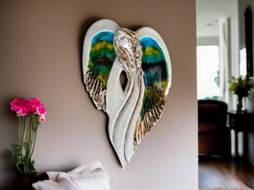 Anioł Cynthia Art Leaf -  30 x 17 cm figurka dekoracyjna gipsowa