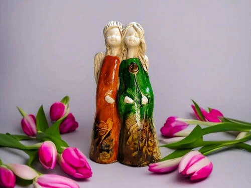 Anioły Apple & Ella Art 2 -  18 x 10 cm figurka dekoracyjna gipsowa