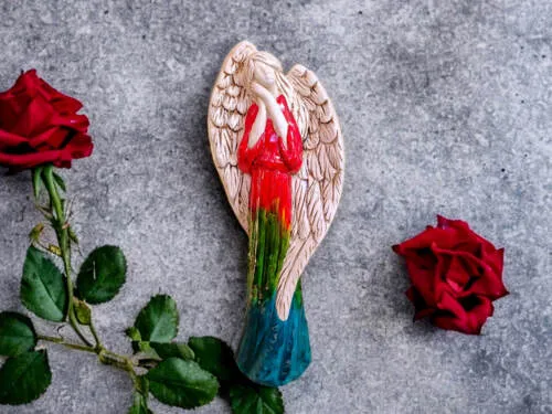 Anioł Gabriel Art - Wiara, Nadzieja, Miłość -  40 x 18 cm figurka dekoracyjna gipsowa