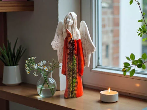 Anioł Julia Art  -  27 x 14 cm figurka dekoracyjna gipsowa