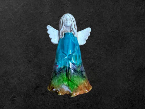 Anioł Monica Art Leaf -  18 x 10 cm figurka dekoracyjna gipsowa