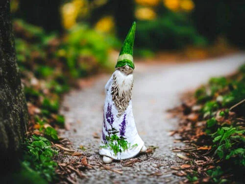 Skrzat Dobra Rada - zielony biały -  18 x 7 cm figurka dekoracyjna gipsowa