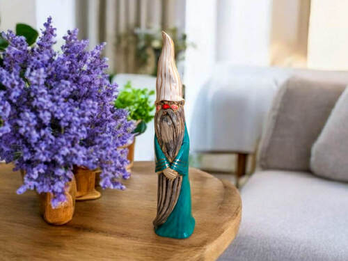 Skrzat Gandalf - turkus -  25 x 5 cm figurka dekoracyjna gipsowa