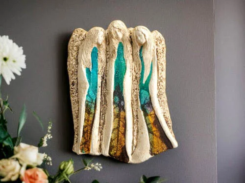 Anioły Wiara Nadzieja Miłość - Art Leaf -  28 x 20 cm figurka dekoracyjna gipsowa