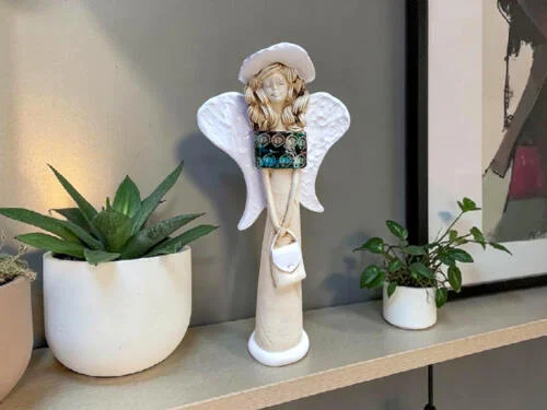 Anioł Coco Art -  30 x 14 cm figurka dekoracyjna gipsowa