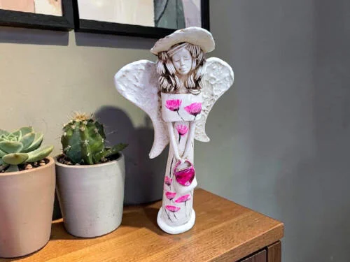 Anioł Coco Art Flower -  30 x 14 cm figurka dekoracyjna gipsowa
