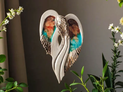 Anioł Cynthia Art Leaf -  30 x 17 cm figurka dekoracyjna gipsowa