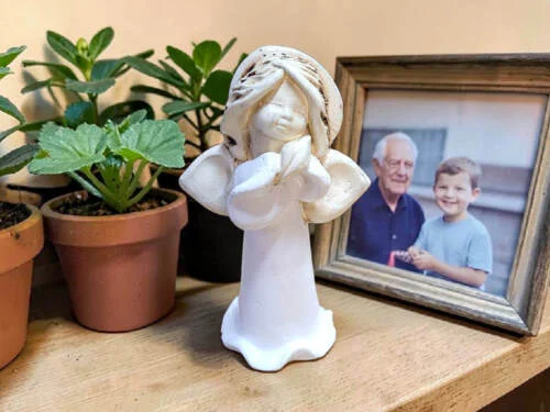 Aniołek Adam - stojący biały -  13 cm figurka dekoracyjna gipsowa