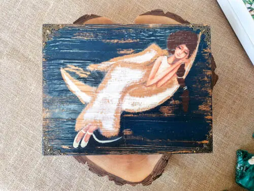 Anioł Alina - obraz na desce -  29.5 x 22.5 cm