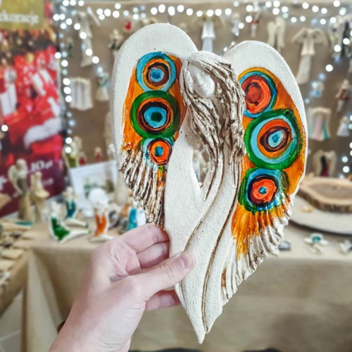 Anioł Cynthia Art 41 -  30 x 17 cm figurka dekoracyjna gipsowa