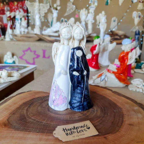 Anioły Apple & Ella Art 4 -  18 x 10 cm figurka dekoracyjna gipsowa