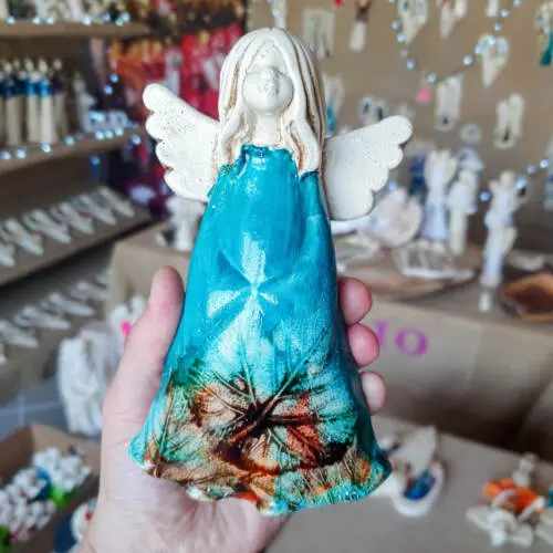 Anioł Monica Art Leaf -  18 x 10 cm figurka dekoracyjna gipsowa