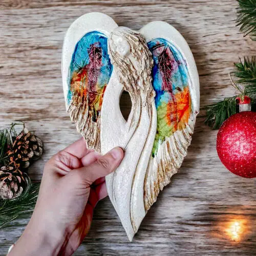 Anioł Cynthia Art Leaf -  30 x 17 cm figurka dekoracyjna gipsowa