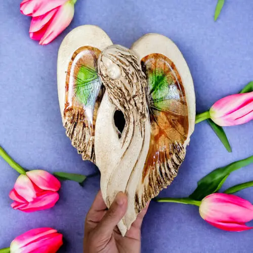 Anioł Cynthia Art Leaf -  30 x 17 cm figurka dekoracyjna gipsowa