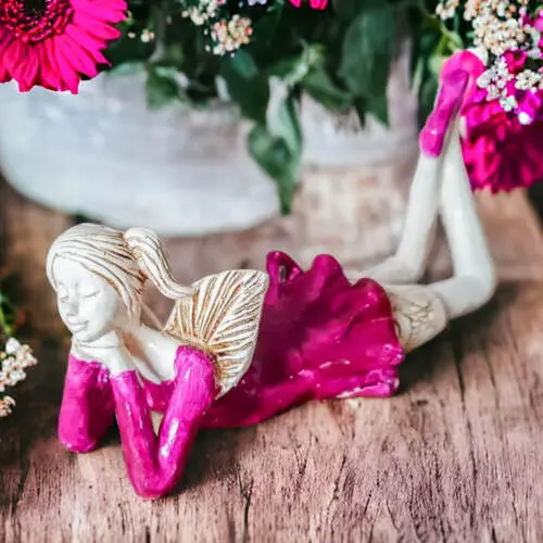 Aniołek Dixie - fiolet -  15 cm figurka dekoracyjna gipsowa
