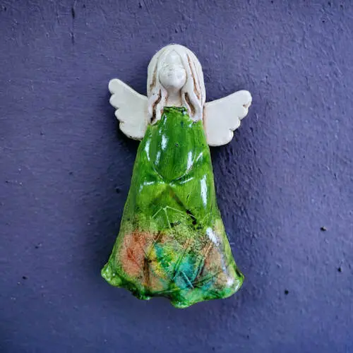 Anioł Monica Art Leaf -  18 x 10 cm figurka dekoracyjna gipsowa
