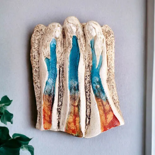 Anioły Wiara Nadzieja Miłość - Art Leaf -  28 x 20 cm figurka dekoracyjna gipsowa