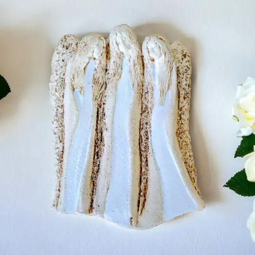 Anioły Wiara Nadzieja Miłość - białe -  28 x 20 cm figurka dekoracyjna gipsowa
