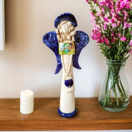 Anioł Coco Art Leaf  -  30 x 14 cm figurka dekoracyjna gipsowa