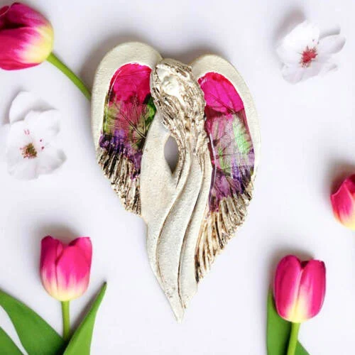 Anioł Cynthia Art Leaf -  30 x 17 cm figurka dekoracyjna gipsowa