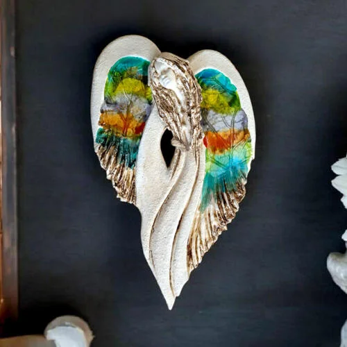 Anioł Cynthia Art Leaf -  30 x 17 cm figurka dekoracyjna gipsowa