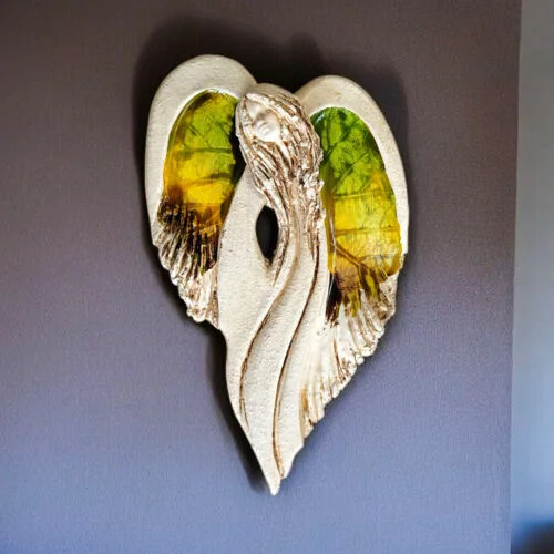 Anioł Cynthia Art Leaf -  30 x 17 cm figurka dekoracyjna gipsowa