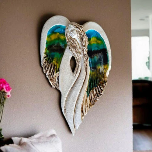 Anioł Cynthia Art Leaf -  30 x 17 cm figurka dekoracyjna gipsowa