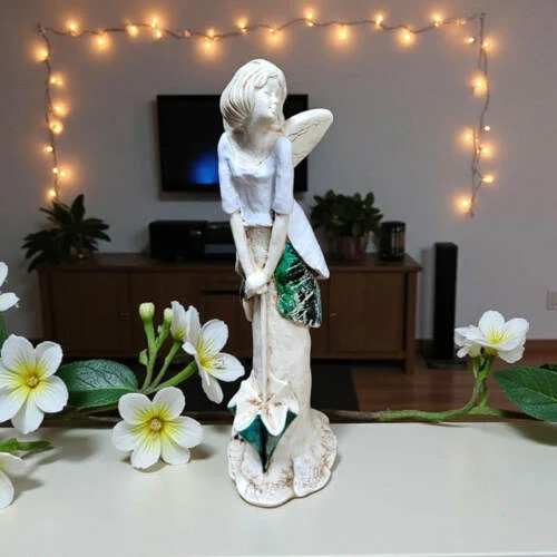 Anioł Annabel - biały -  35 x 15 cm figurka dekoracyjna gipsowa