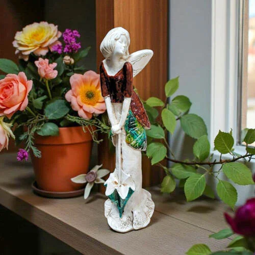 Anioł Annabel - brązowy -  35 x 15 cm figurka dekoracyjna gipsowa