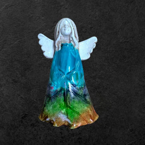 Anioł Monica Art Leaf -  18 x 10 cm figurka dekoracyjna gipsowa