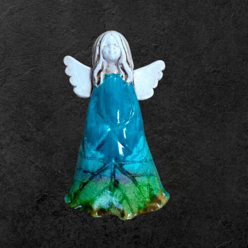 Anioł Monica Art Leaf -  18 x 10 cm figurka dekoracyjna gipsowa