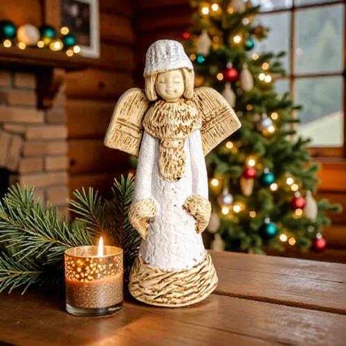 Aniołek Naya - biała -  15 cm figurka dekoracyjna gipsowa