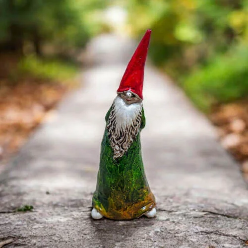 Skrzat Dobra Rada - czerwony zielony -  18 x 7 cm figurka dekoracyjna gipsowa