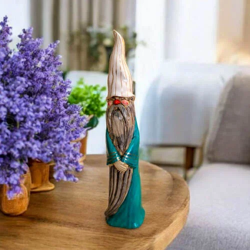 Skrzat Gandalf - turkus -  25 x 5 cm figurka dekoracyjna gipsowa