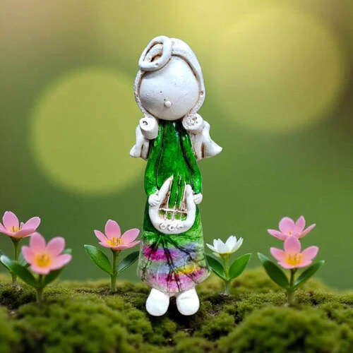 Anioł Szarpidruta Art Leaf - zielony -  27 x 8 cm figurka dekoracyjna gipsowa