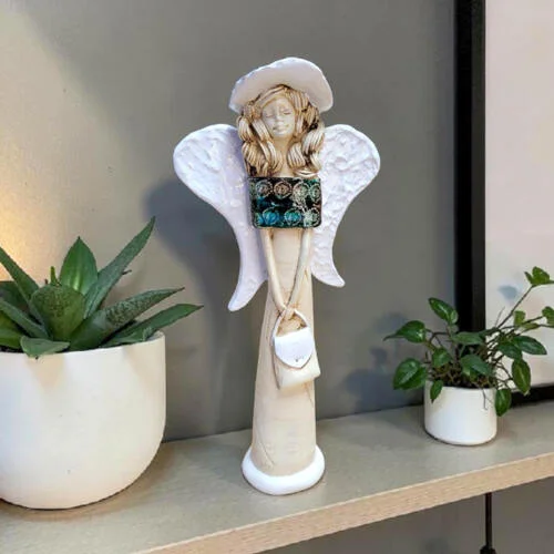Anioł Coco Art -  30 x 14 cm figurka dekoracyjna gipsowa