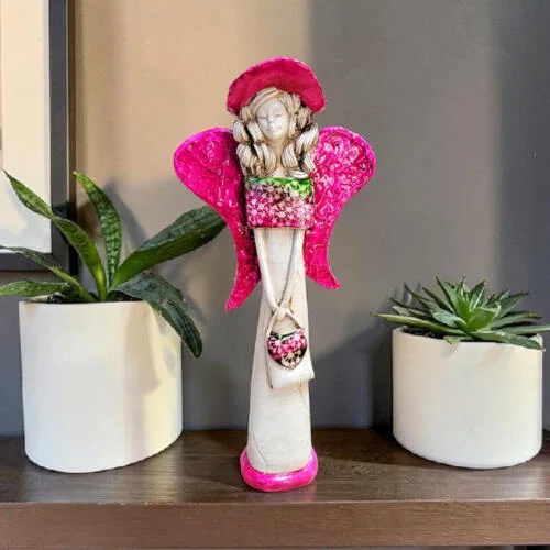 Anioł Coco Art -  30 x 14 cm figurka dekoracyjna gipsowa
