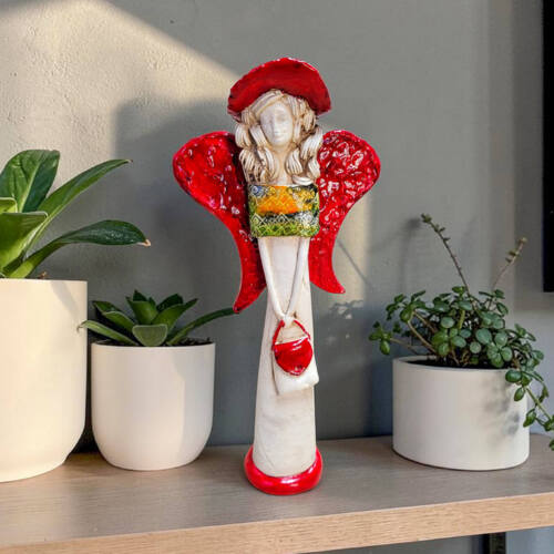Anioł Coco Art -  30 x 14 cm figurka dekoracyjna gipsowa