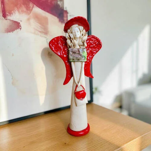 Anioł Coco Art -  30 x 14 cm figurka dekoracyjna gipsowa