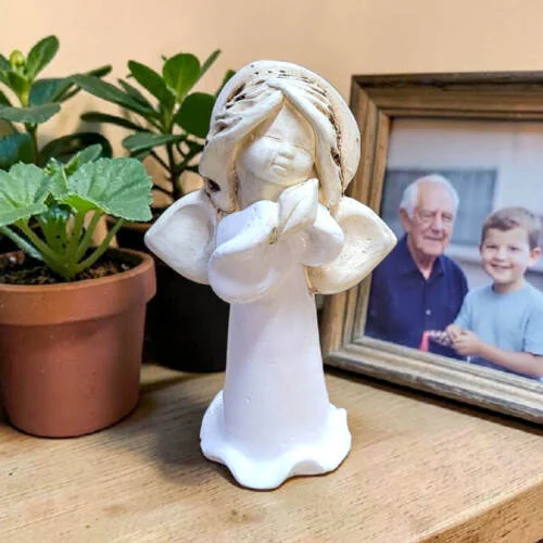 Aniołek Adam - stojący biały -  13 cm figurka dekoracyjna gipsowa